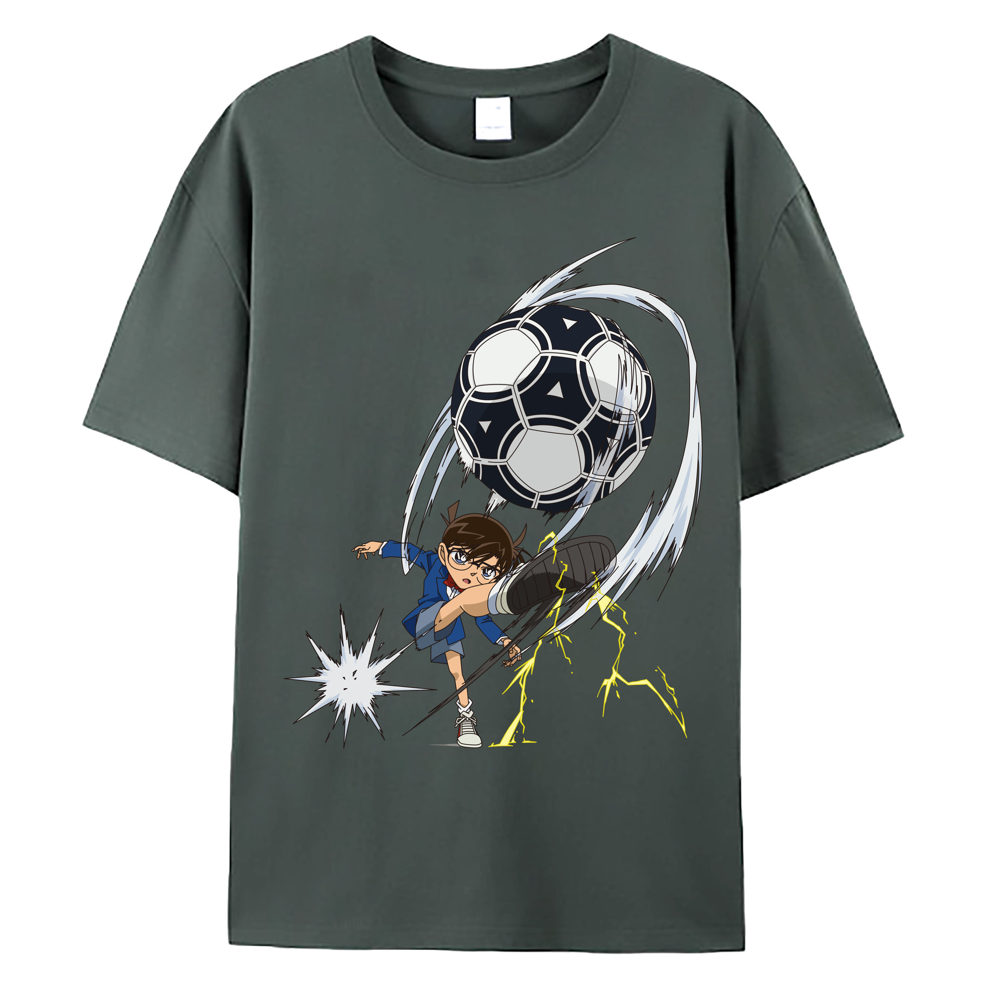 （画像用） 名探偵コナン 江戸川 コナン Detective Conan Conan Edogawa 綿100％ メンズ半袖Tシャツ｜肌触りやわらか＆通気性